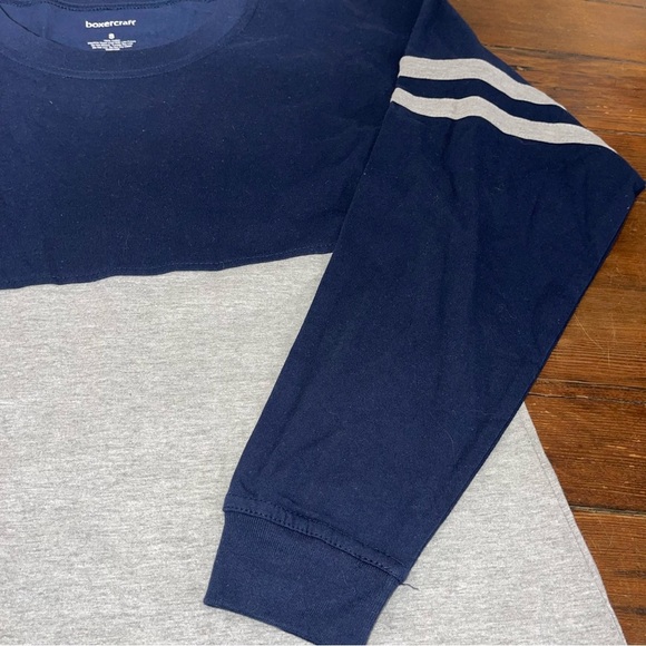 Boxercraft Blue and Gray Blouse with Sports Theme - Picture 5 of 5